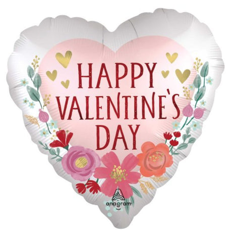45cm romantic flower balloon for Valentine's Day, featuring vibrant colors and self-sealing foil design.