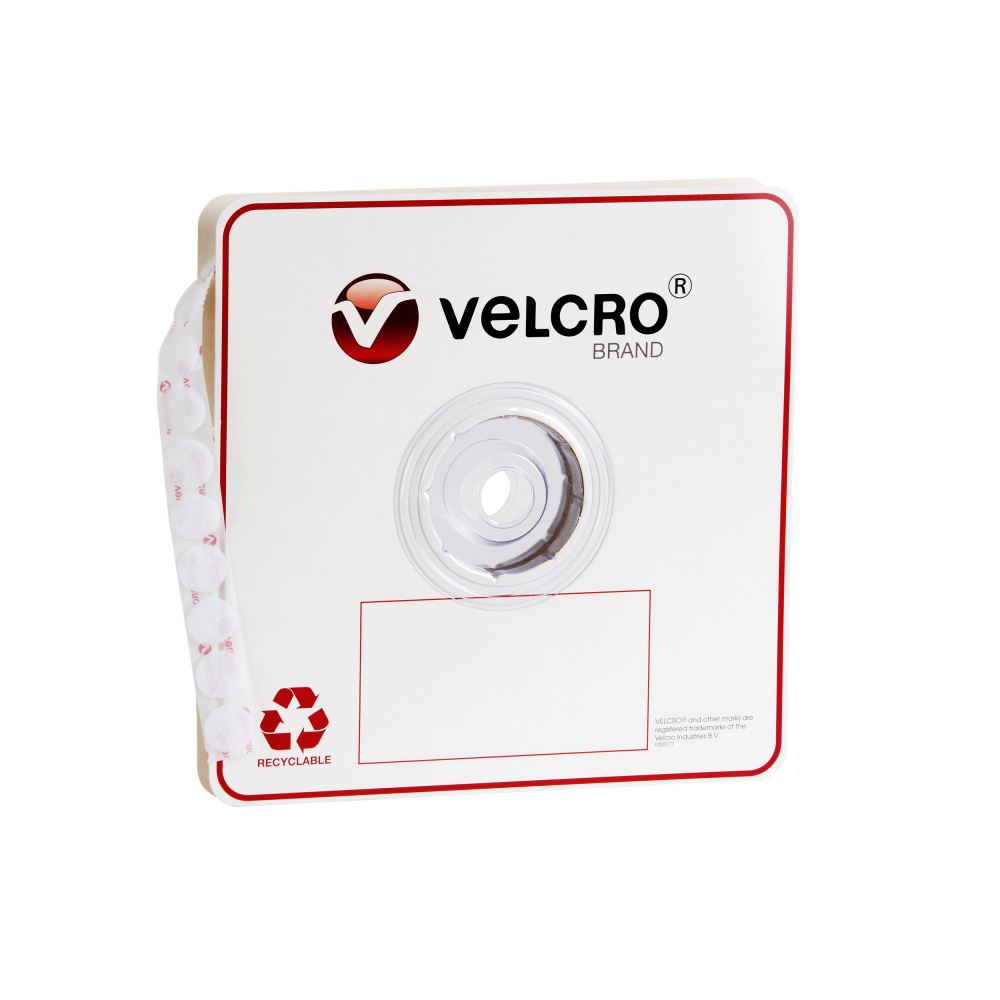 Velcro Brand Loop Fasteners 22mm 900 Dots White