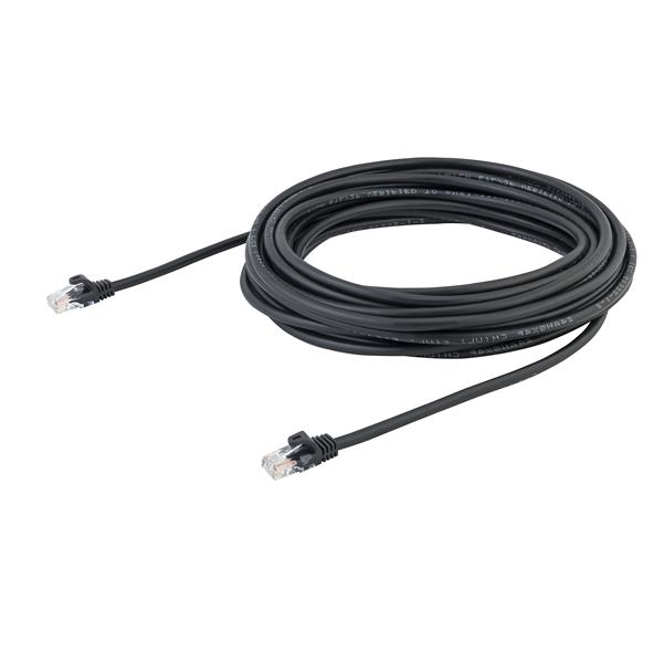 High-Speed Cat5e Ethernet Patch Cable with Snagless RJ45 Connectors - 10m (33ft), Black