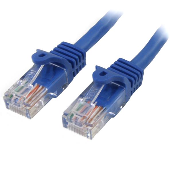 High-Performance Cat5e Ethernet Patch Cable 1m - Snagless RJ45 Connectors, Blue - Ideal for Networking