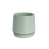 Vase /Planter - Ceramic Loreto Belly Pot & Plate Matte Sea Foam
