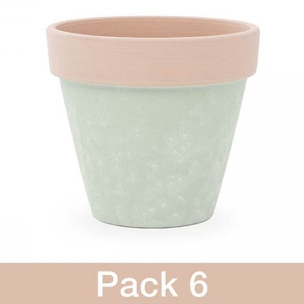 Vase /Planter - Terracotta Taranto Pot. Sage. Sold as Set of 6.