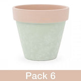 Vase /Planter - Terracotta Taranto Pot. Sage. Sold as Set of 6.