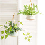 Planter - Ceramic Dolomite Hanging Planter Duo White