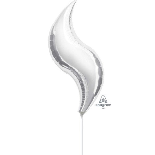 Balloon - Mini Shape 48cm Curve Silver Curve