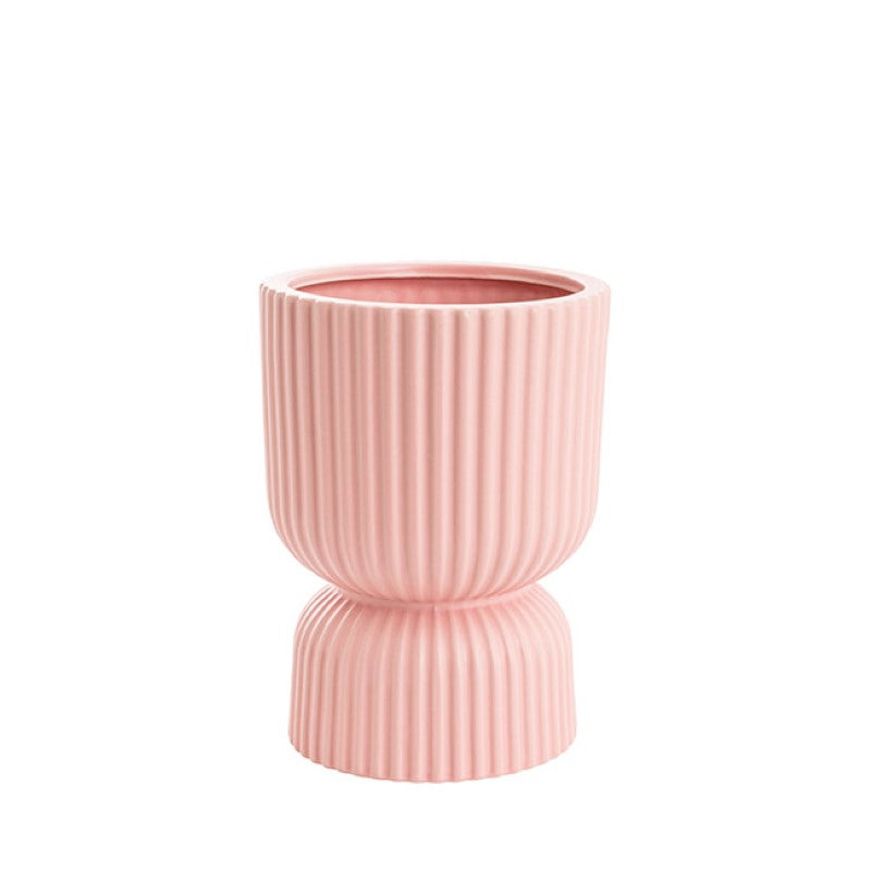 Vase / Planter - Ceramic Cyprus Egg Cup Vase Matte Light Pink