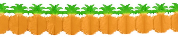 Vibrant 12' Pineapple Garland made of tissue paper, perfect for tropical-themed celebrations and summer gatherings.