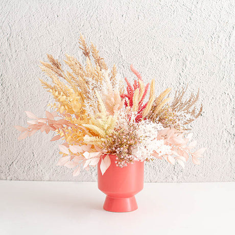 Dusty pink gradation artificial fern spray, 71cm tall, perfect for elegant home decor and floral arrangements.