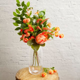 Artificial Flower - Petite Ranunculus Spray Coral