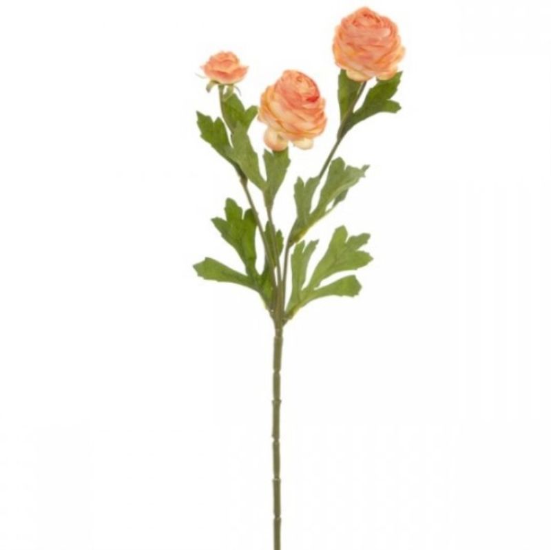 Artificial Flower - Petite Ranunculus Spray Coral