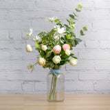 Artificial Flower - Ranunculus Spray Cream/Green