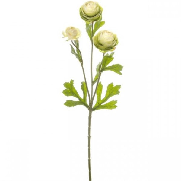 Artificial Flower - Ranunculus Spray Cream/Green