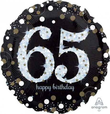 Holographic 6th birthday balloon, 45cm, self-sealing, sparkles beautifully for vibrant party celebrations.