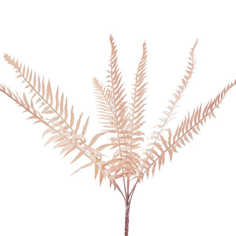 Soft pink artificial forest fern spray, 54cm tall, perfect for elegant home decor and floral arrangements.