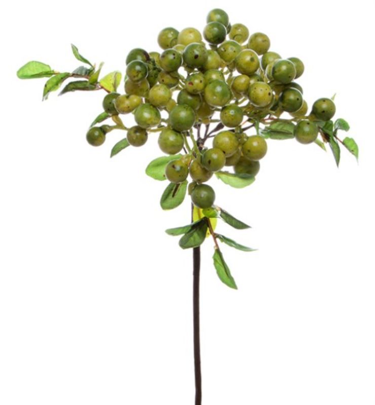Artificial Flowers - Berry Spray Green (35cmH)