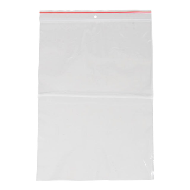 Clear zip lock bags measuring 255x355mm, pack of 25, ideal for secure and convenient storage solutions.