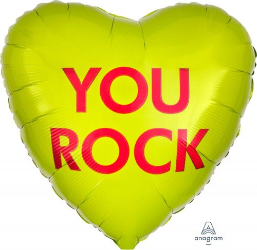 Vibrant 45cm foil balloon in candy heart shape, perfect for celebrations and adding joy to any event.