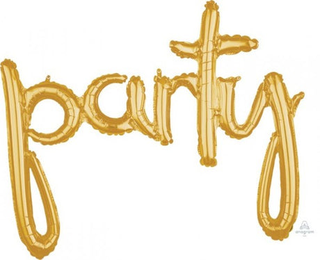 Elegant gold foil balloon phrase for festive celebrations, perfect for parties and special occasions.