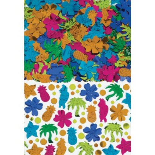 Vibrant Tiki Mega Value Pack Foil Confetti for elevating celebrations with colorful shimmering decorations.