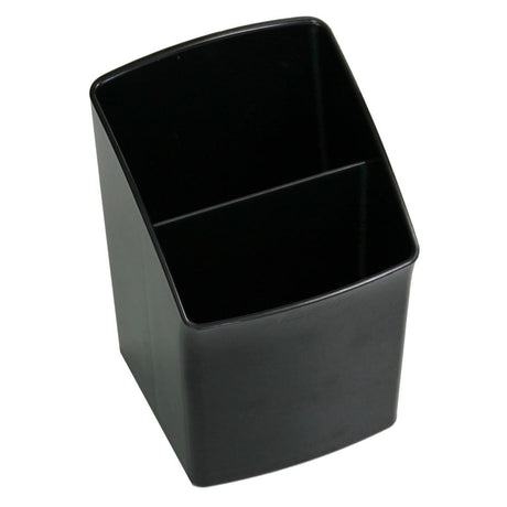 Sleek black Esselte Nouveau Pencil Cup for organizing pens and mobile phones, perfect for stylish workspaces.