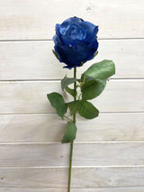Artificial Flower Stem - Single Alice Rose Bud (Blue)