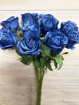 Artificial Flower Stem - Single Alice Rose Bud (Blue)