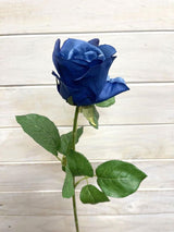 Artificial Flower Stem - Single Alice Rose Bud (Blue)