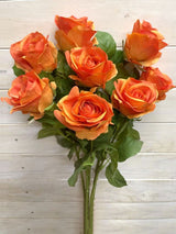 Artificial Flower Stem - Single Alice Rose Bud (Orange)