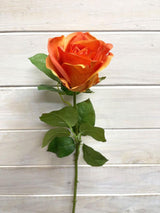 Artificial Flower Stem - Single Alice Rose Bud (Orange)