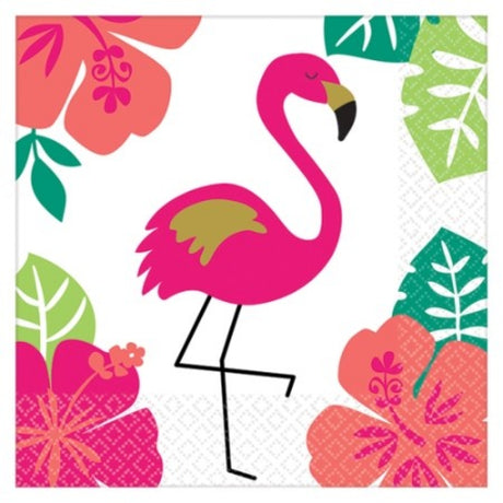 Colorful 'You Had Me At Aloha' beverage napkins, pack of 16, ideal for tropical-themed parties and gatherings.