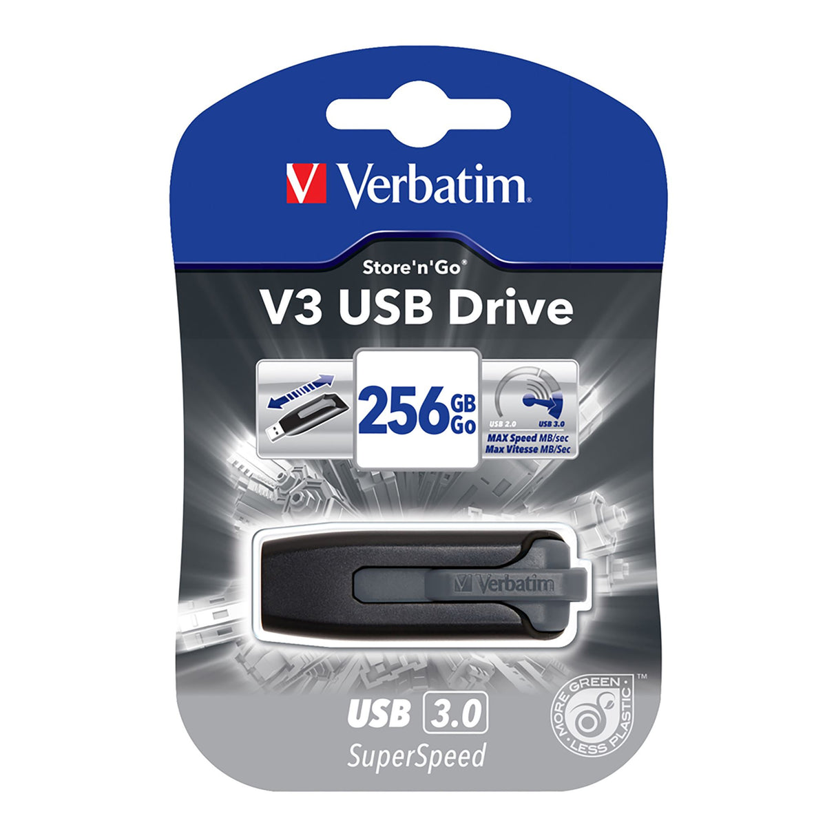 VERBATIM USB 3.0 HARD DRIVE STORE AND GO 256GB GREY