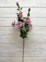 Artificial Flower Spray - Camilia w 5 Flowers & 2 Buds (Pink)