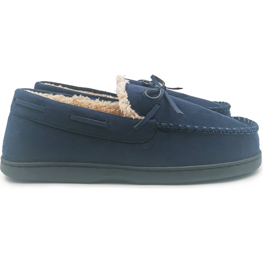 Moccasin Slippers Mens Blue