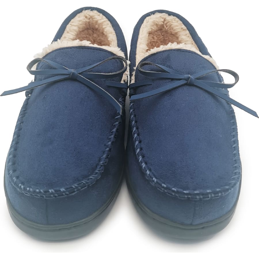 Moccasin Slippers Mens Blue