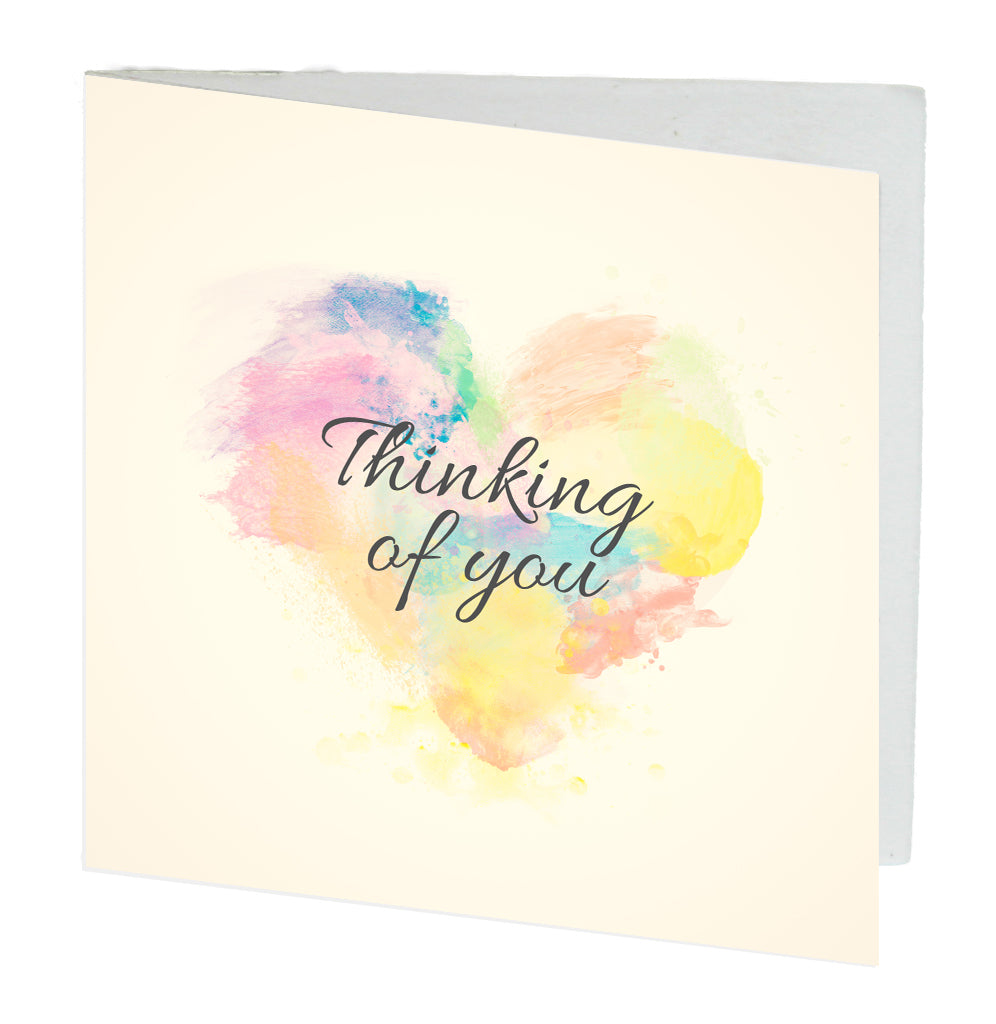 Gift Card Thinking of You Heart Pack of 10 Envelopes included 7cmx7cm.