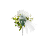 Artificial / Faux Flower - Mixed Flower Boutonniere Pack 2 White