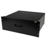 4U Black Steel Storage Drawer for 19-Inch Racks and Cabinets - Durable, TAA Compliant, 25kg Capacity