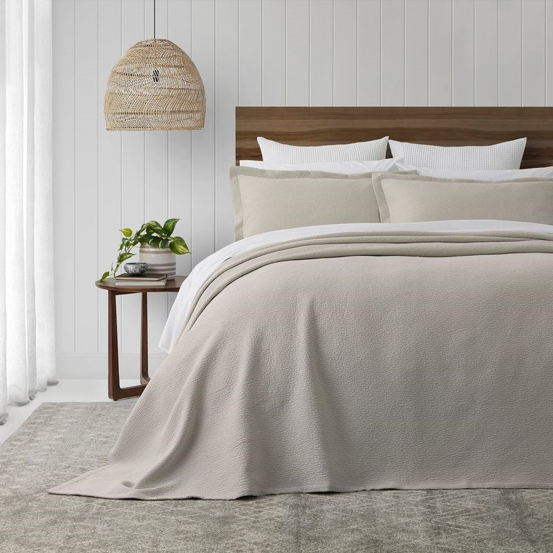 Bedspread Set - PORTO Ecru (Queen) - BAKSANA