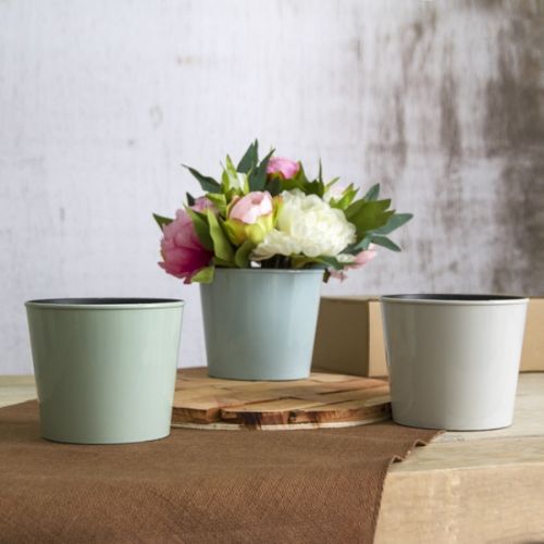 Florist - Plastics - Gloss Pot Round Soft Green (5001015GLG)