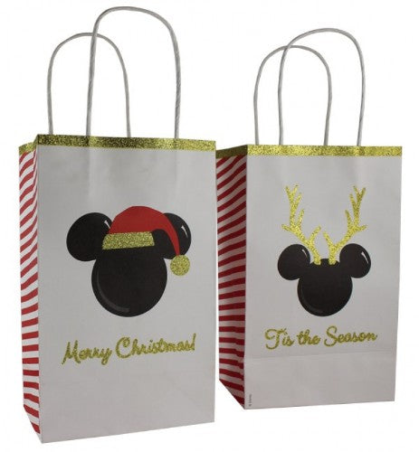 Pack of 6 colorful Disney-themed Christmas treat bags perfect for holiday goodies and festive celebrations.