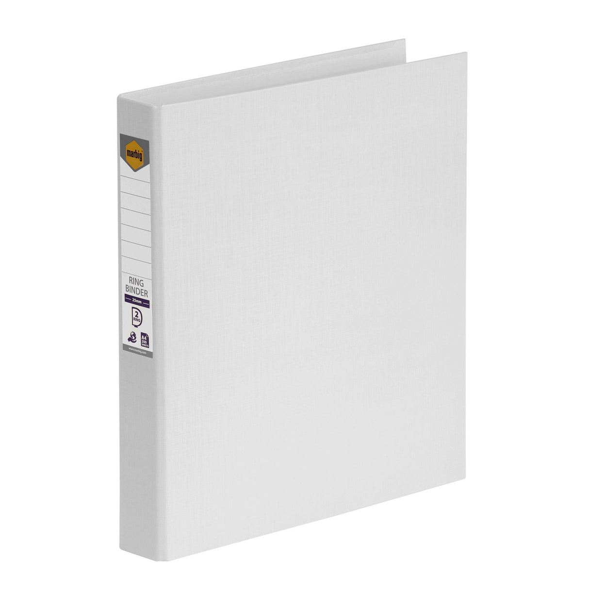 MARBIG® RING BINDER A4 25MM 2D PE WHITE