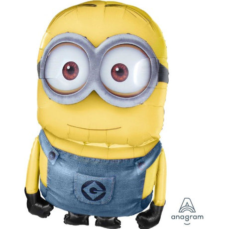 Airwalkers Minion foil balloon, 71cm x 109cm, vibrant design perfect for birthday parties and celebrations.