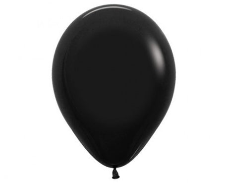 Pack of 6 Sempertex 45cm fashion black latex balloons for elegant party decor and celebrations.