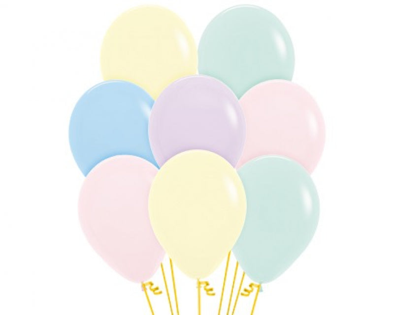 Pack of 50 pastel matte latex balloons, 12cm, ideal for elegant celebrations and DIY party decorations.