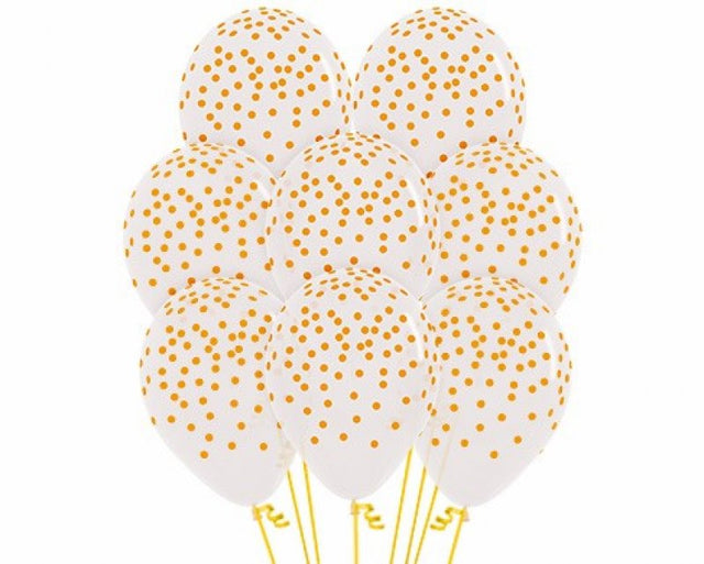 30cm clear latex balloons filled with colorful confetti, ideal for festive occasions, pack of 12 for vibrant decor.