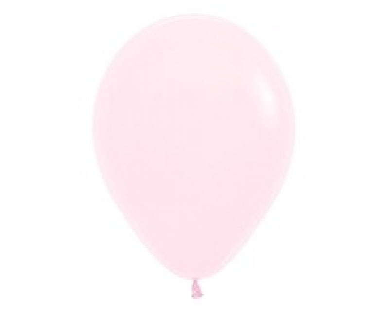 Pack of 50 pastel matte pink latex balloons, ideal for elegant decorations at celebrations like birthdays and weddings.