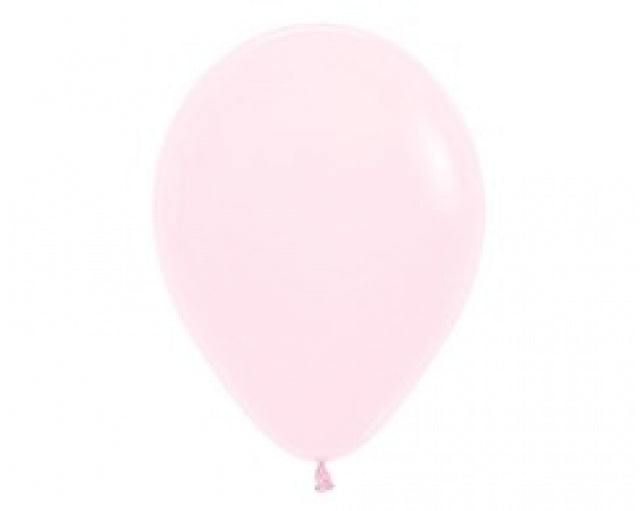 Pack of 50 pastel matte pink latex balloons, ideal for elegant decorations at celebrations like birthdays and weddings.