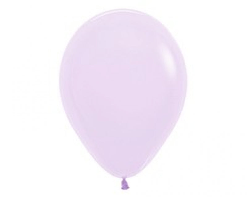 Pack of 100 pastel matte lilac latex balloons, perfect for celebrations and decorations.