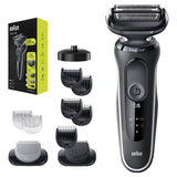 Wet & Dry shaver with charging stand and 2 attachments