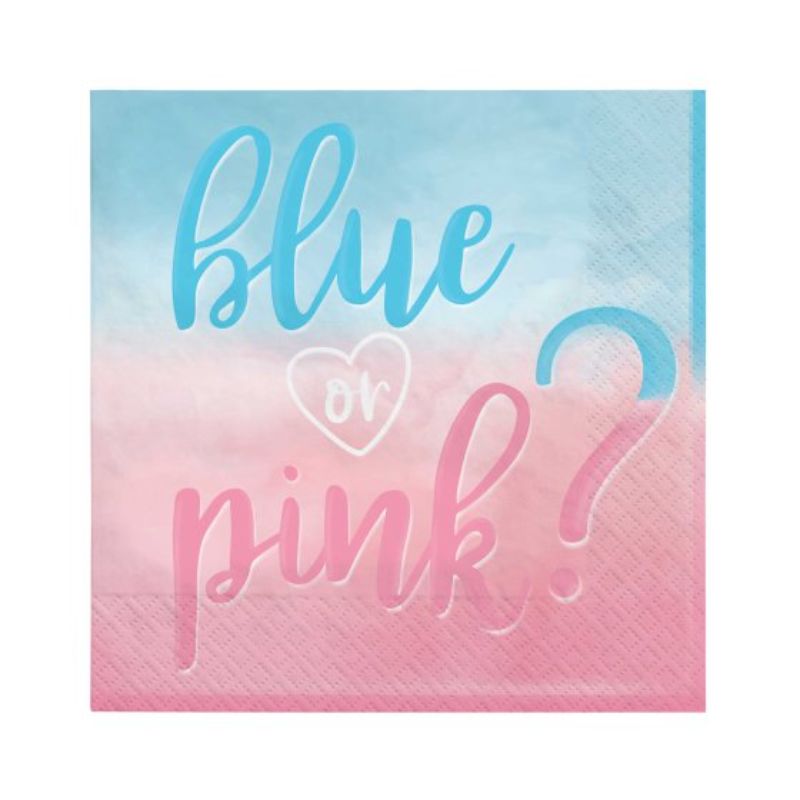Colorful Big Reveal lunch napkins pack of 16, perfect for celebrations and parties.